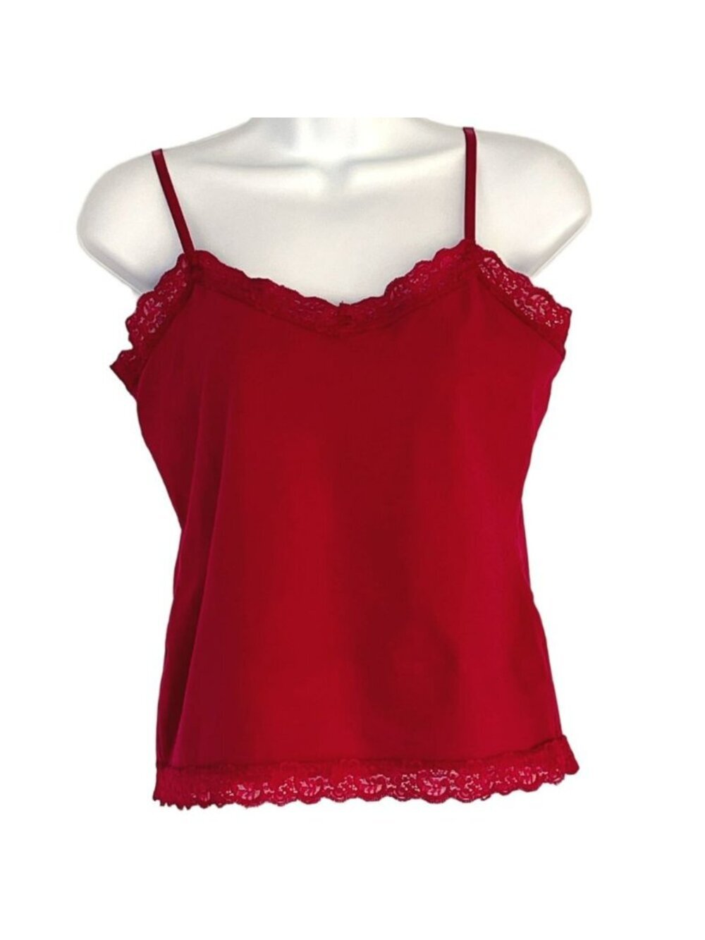 Women's So Cami sz L Y2K Preppy Layering Lace Trim